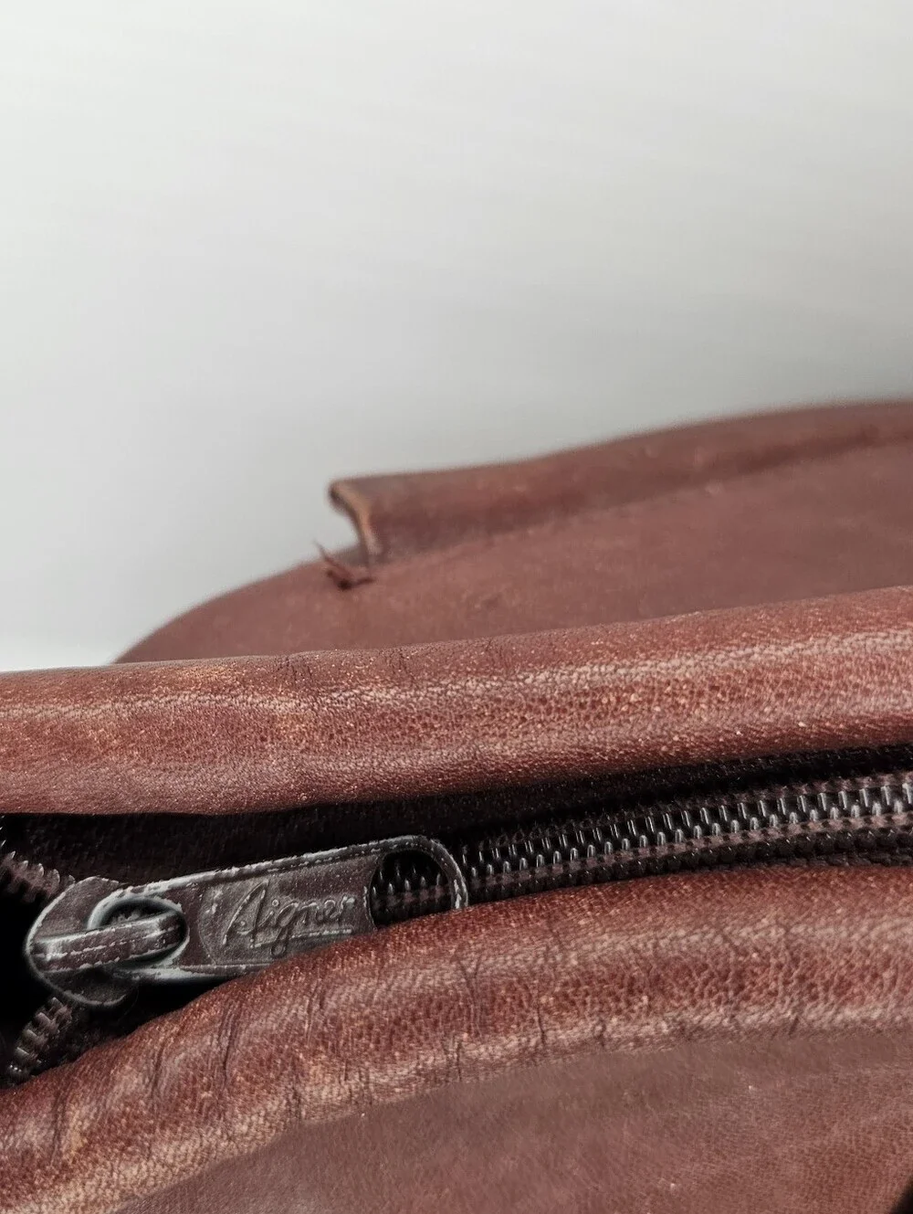 Etienne Aigner Vintage Dark Burgundy Leather 3-Compartment ShoulderCrossbody Bag